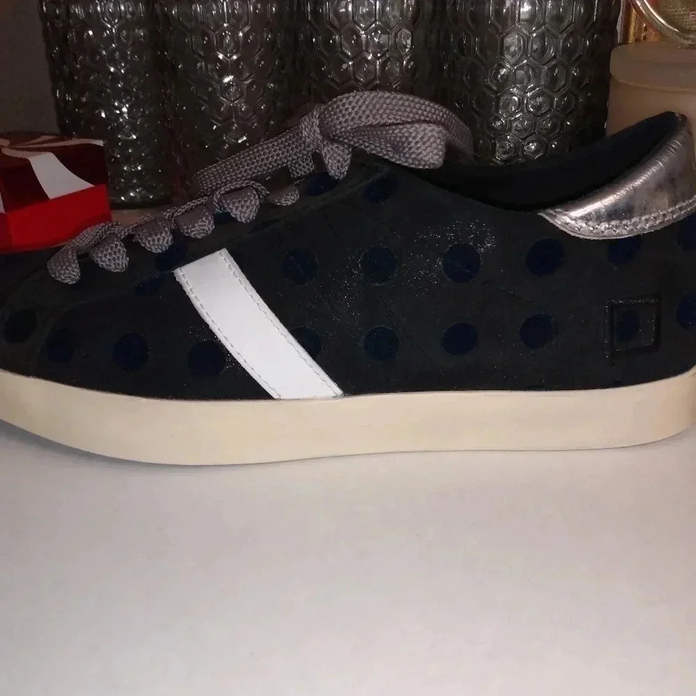 D.A.T.E suede navy polkadot sneakers Size 8 1/2
